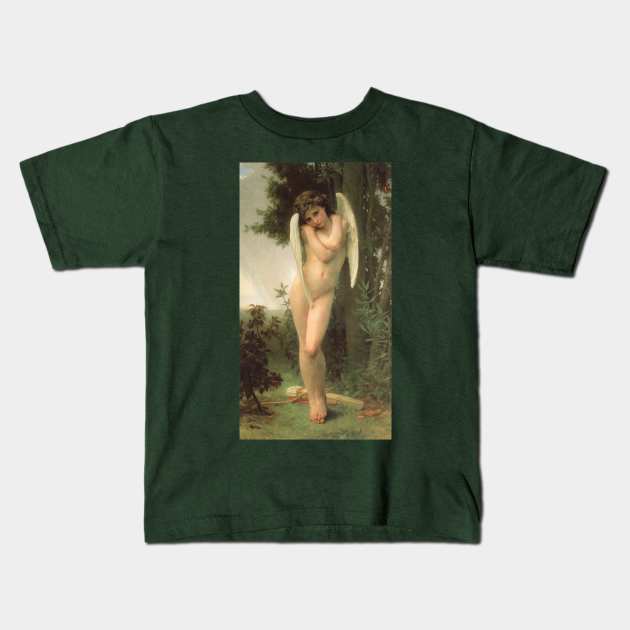 Cupidon (aka Cupid) by Bouguereau Kids T-Shirt by MasterpieceCafe